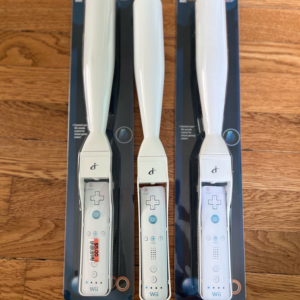 White Wii baseball bat Attachments